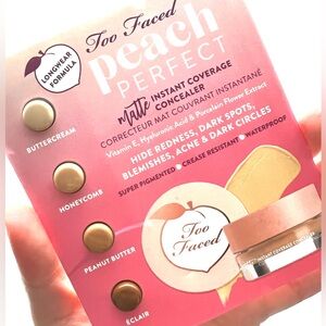 5 for 25⚡️Too Faced Peach Perfect concealer matte instant coverage Quad Card